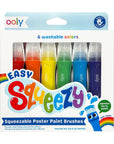 Easy Squeezy Squeezable Poster Paint Brushes - Set of 6