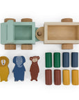 Wooden Animal Car with Trailer