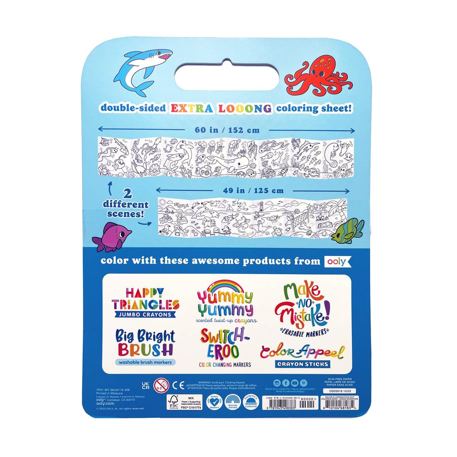 Color-A-Looong 5' Fold Out Kids Coloring Book - Ocean Adventure