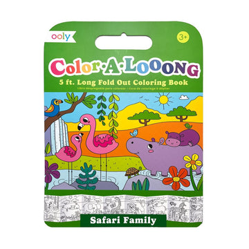 Color-A-Looong 5' Fold Out Kids Coloring Book - Safari Family