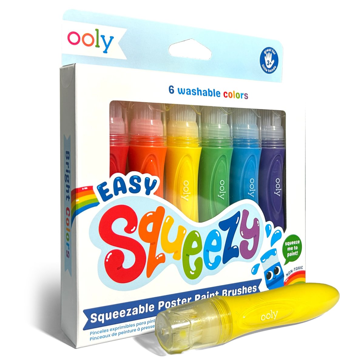 Easy Squeezy Squeezable Poster Paint Brushes - Set of 6