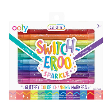 Switcheroo Sparkle Glittery Color Changing Markers - Set of 12