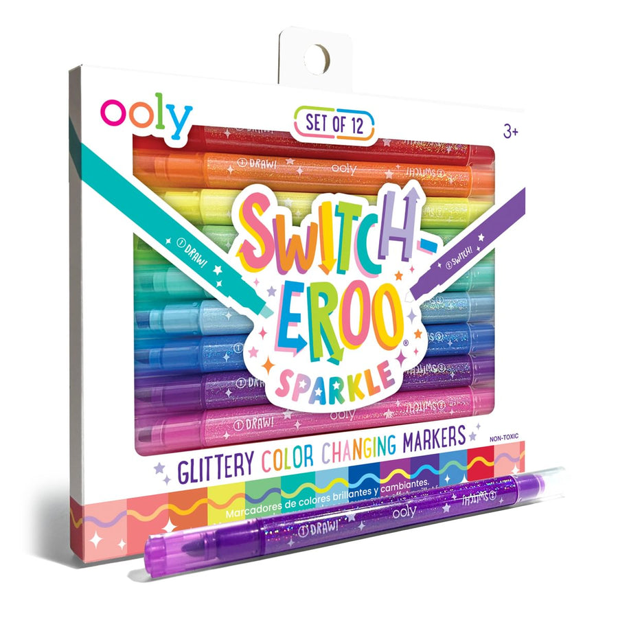 Switcheroo Sparkle Glittery Color Changing Markers - Set of 12
