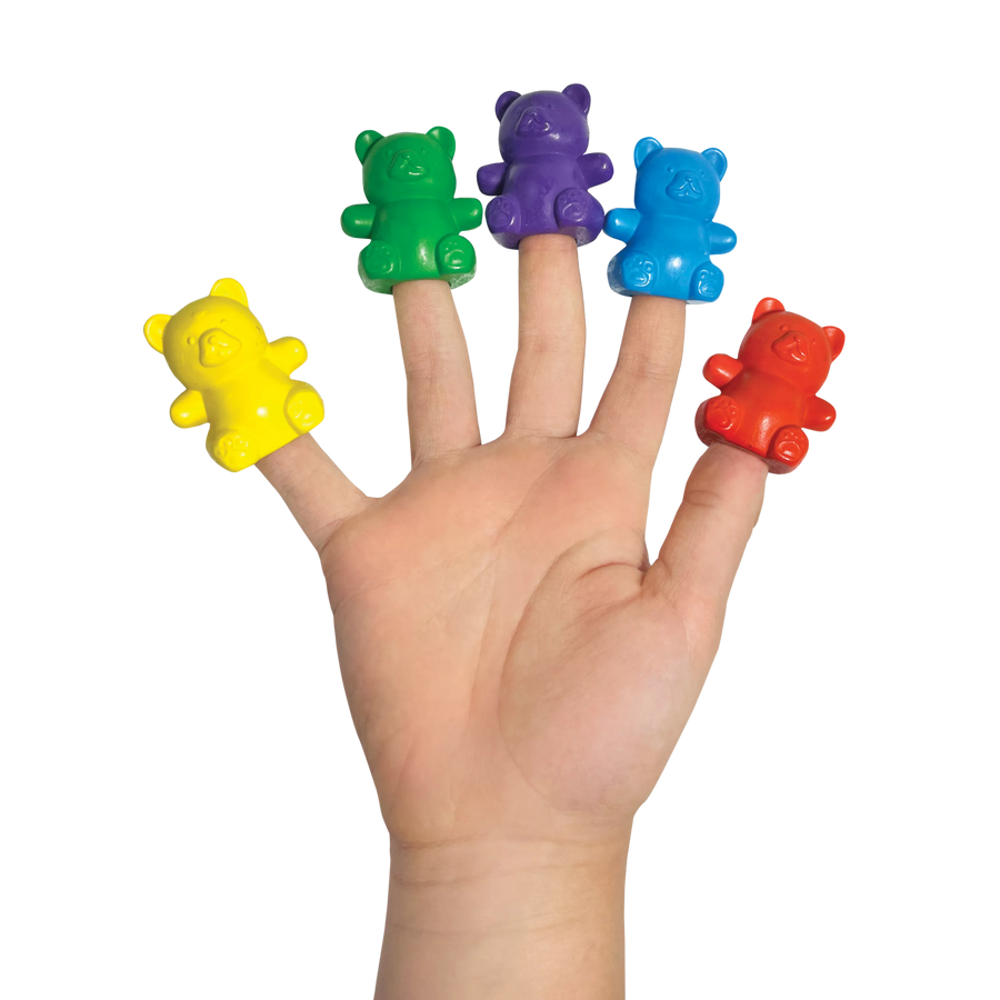 Cuddly Cubs Bear Finger Crayons - Set of 6