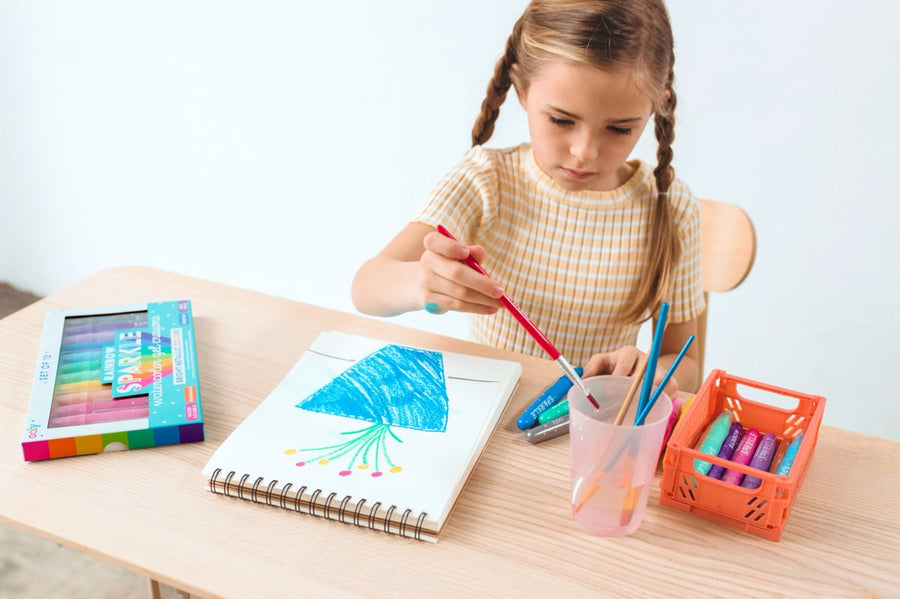 Rainbow Sparkle Metallic Watercolor Gel Crayons - Set of 12