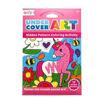 Undercover Art Hidden Pattern Coloring Activity Art Cards - Unicorn Friends