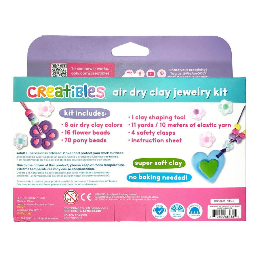 Creatibles Air Dry Clay Jewelry Kit - Blissful Blooms