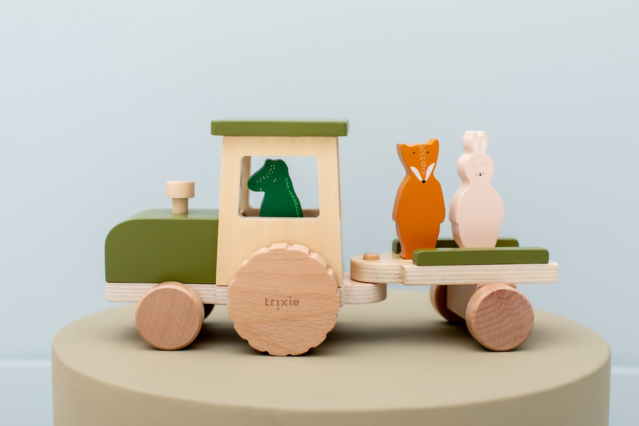 Wooden Tractor With Trailer