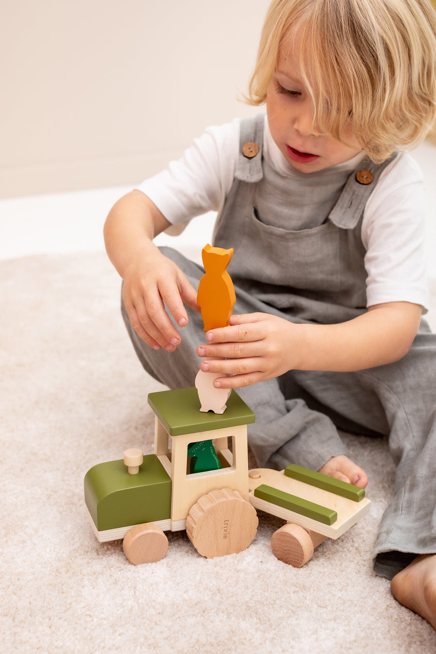 Wooden Tractor With Trailer