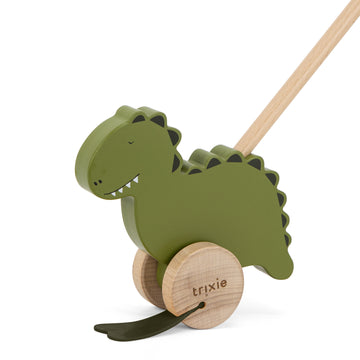 Wooden Push Along Toy - Mr. Dino