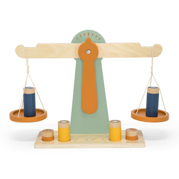 Wooden Scale with 6 Weights