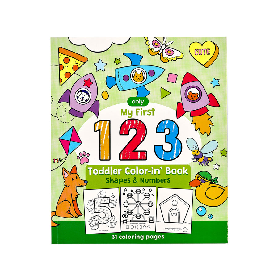 Toddler Colouring Book - 123 Shapes & Numbers