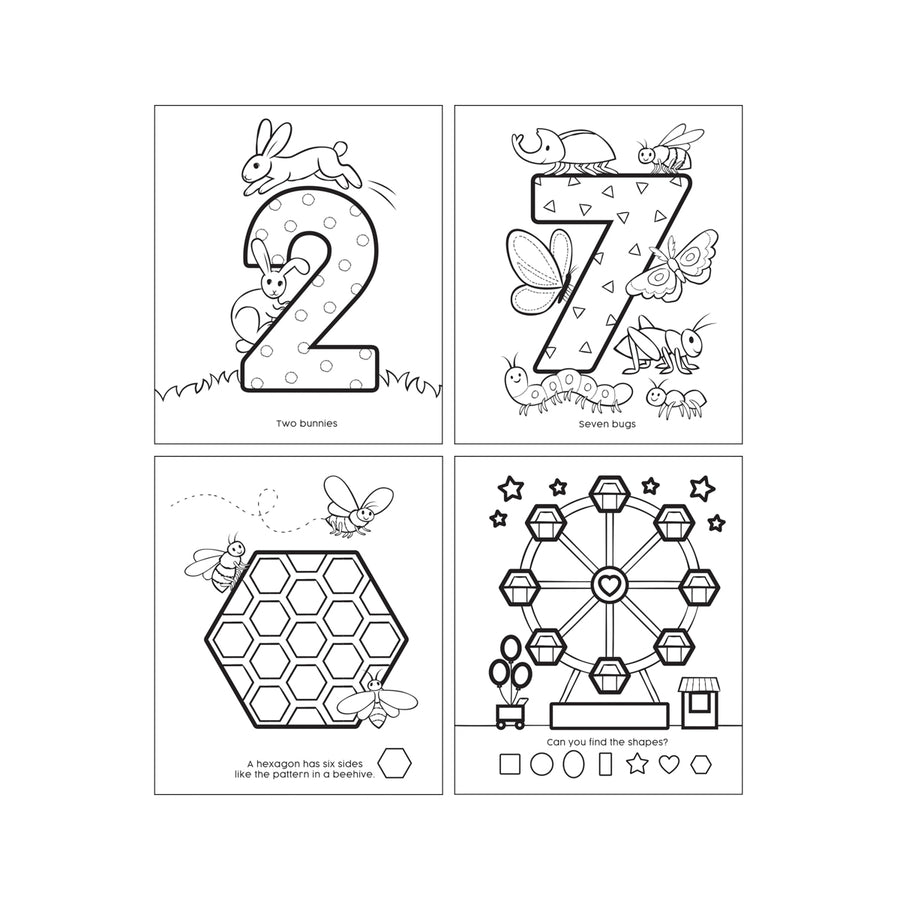 Toddler Colouring Book - 123 Shapes & Numbers