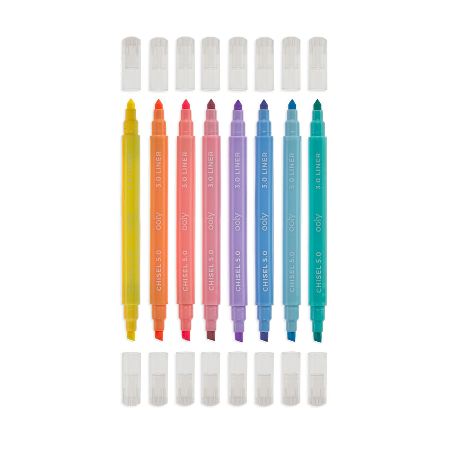 Pastel Liners Double Ended Markers - Set of 8