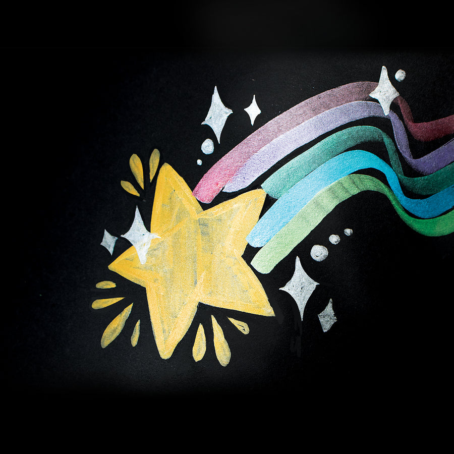 Color Lustre Metallic Brush Markers - Set of 10