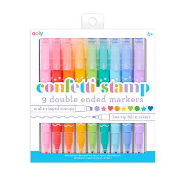 Confetti Stamp Double Ended Markers - Set of 9