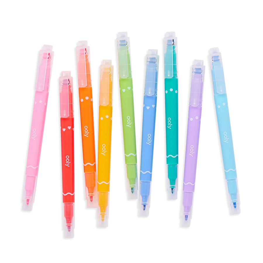 Confetti Stamp Double Ended Markers - Set of 9