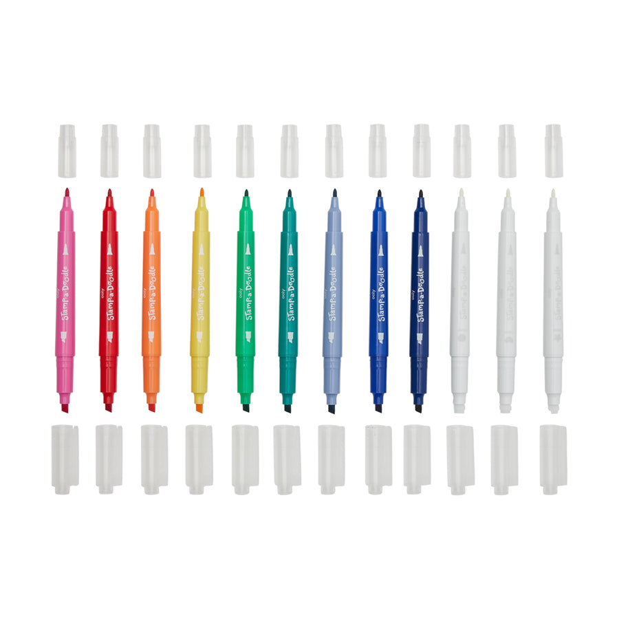 Stamp-A-Doodle Double-Ended Markers - Set of 12