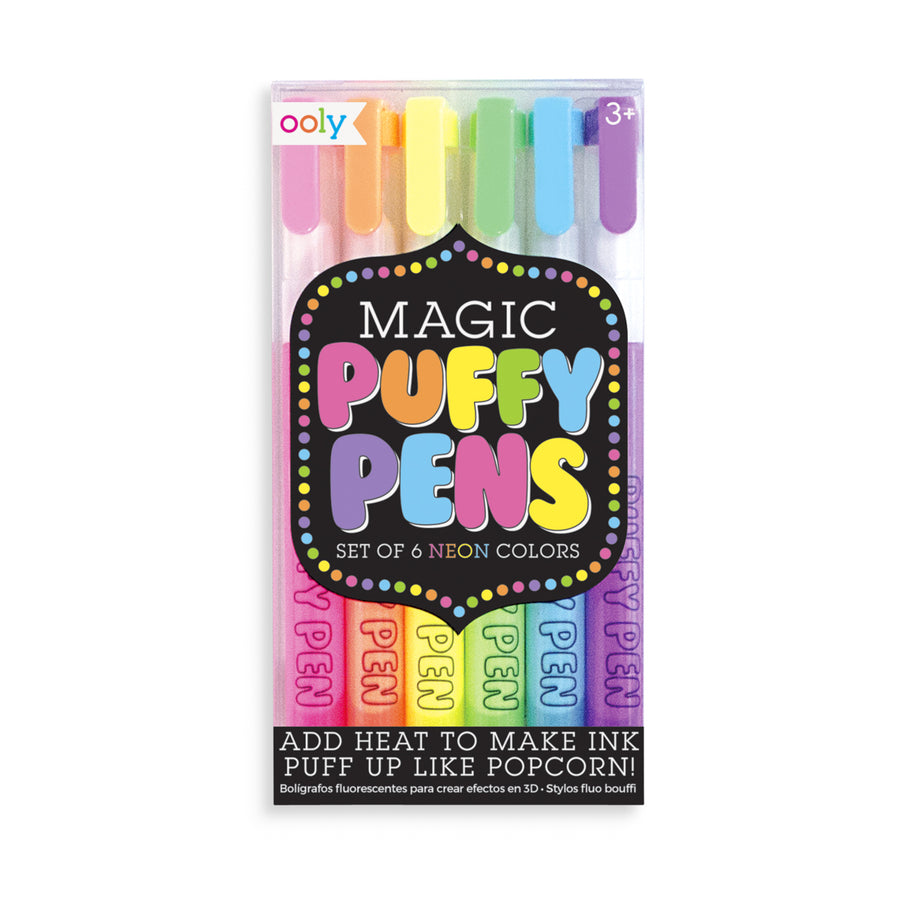 Magic Neon Puffy Pens - Set of 6