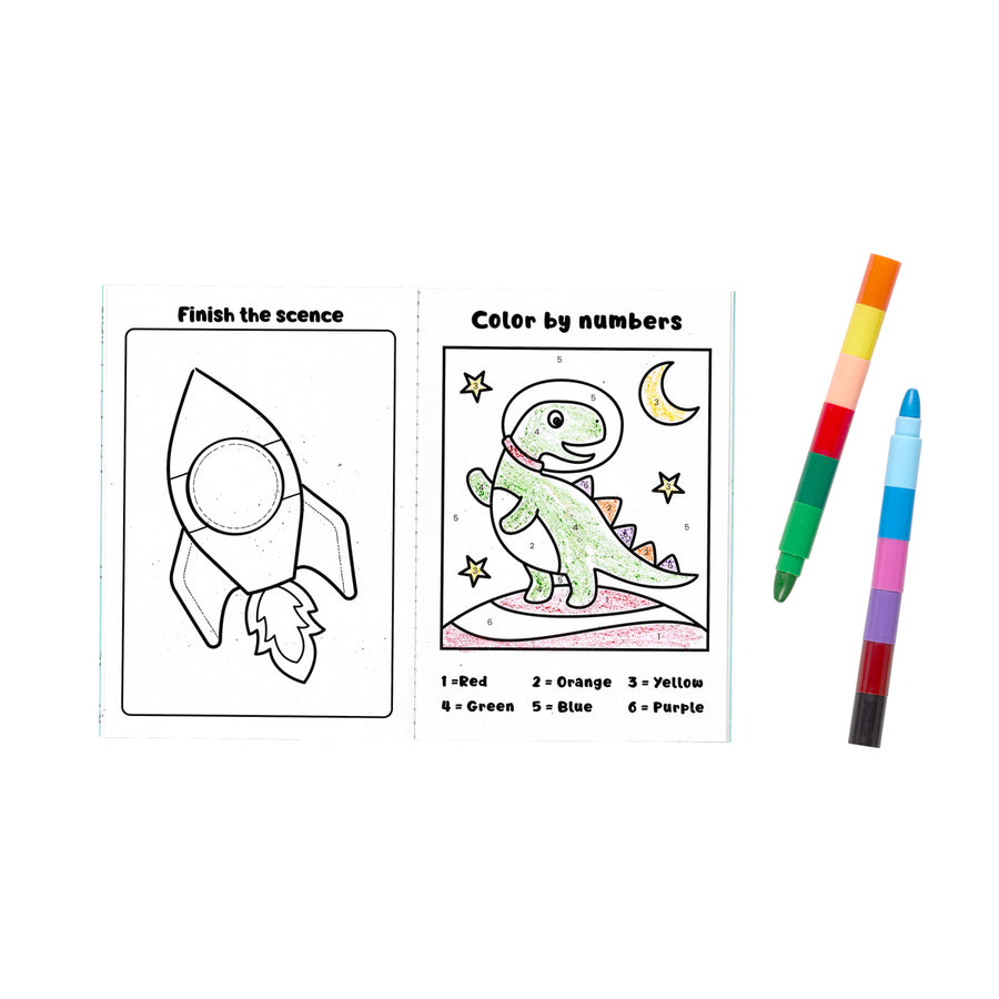 Mini Traveler Colouring & Activity Kit - Dinosaurs in Space