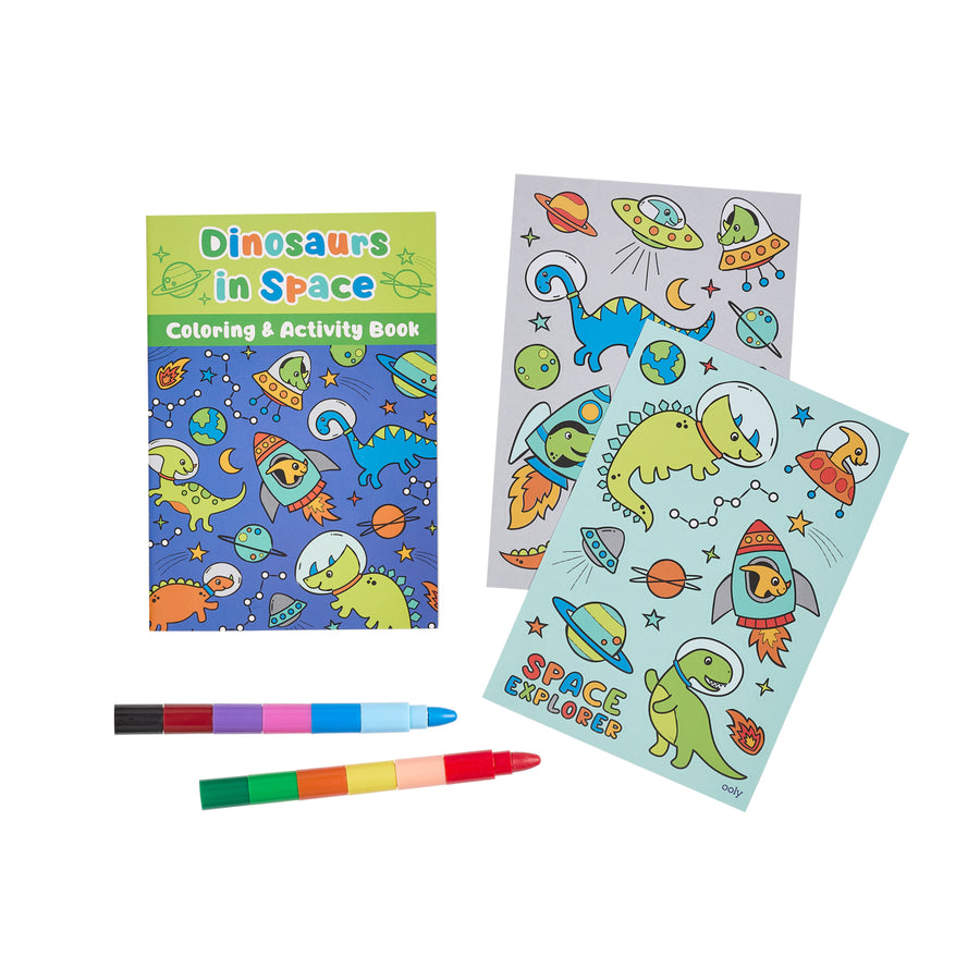 Mini Traveler Colouring & Activity Kit - Dinosaurs in Space