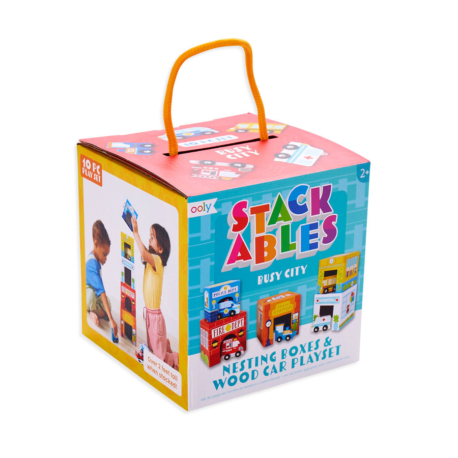 Stackables Nested Cardboard Toy Set - Busy City