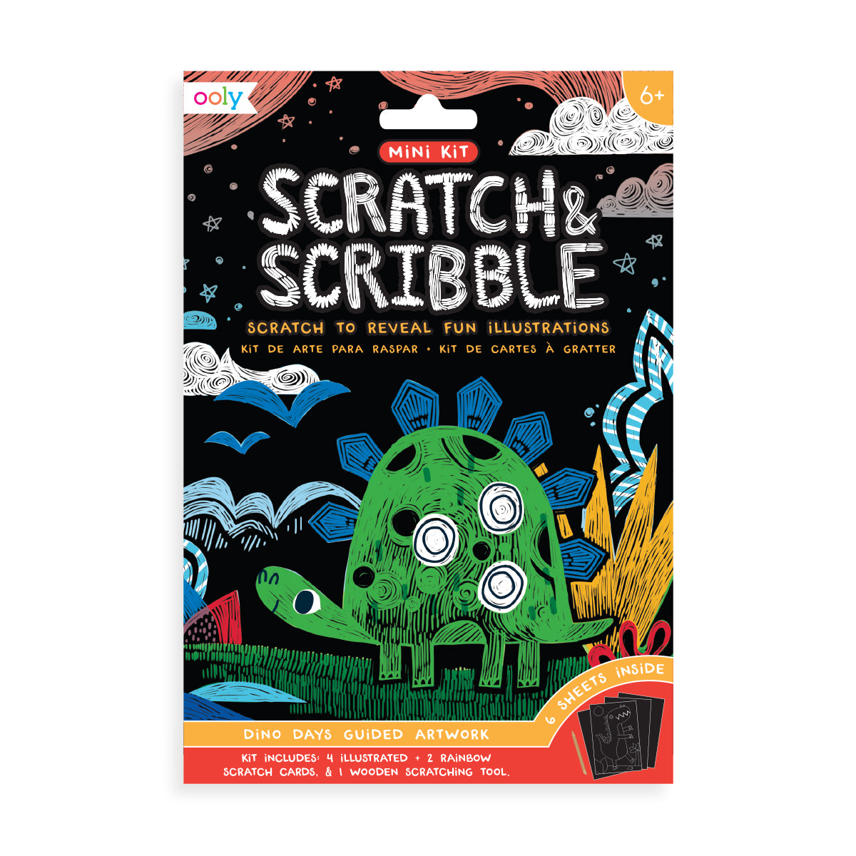 Mini Scratch & Scribble Art Kit - Dinosaur Days
