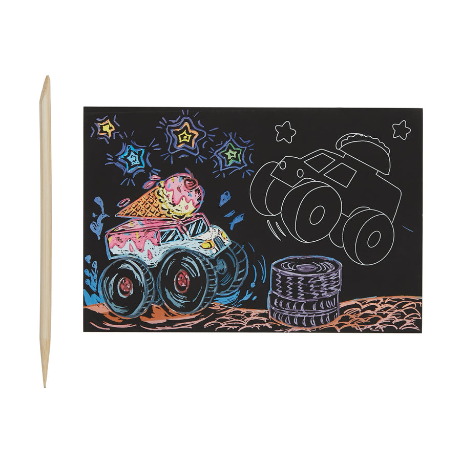 Mini Scratch & Scribble Art Kit - Monster Truck