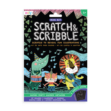 Mini Scratch & Scribble Art Kit - Safari Party