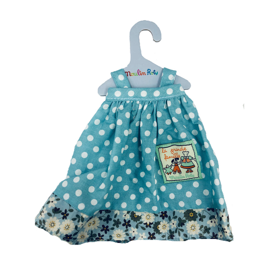 La Grande Famille Jeanne Polka Dot Blue Dress by Moulin Roty