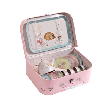 Les Rosalies Tin Tea Set Suitcase